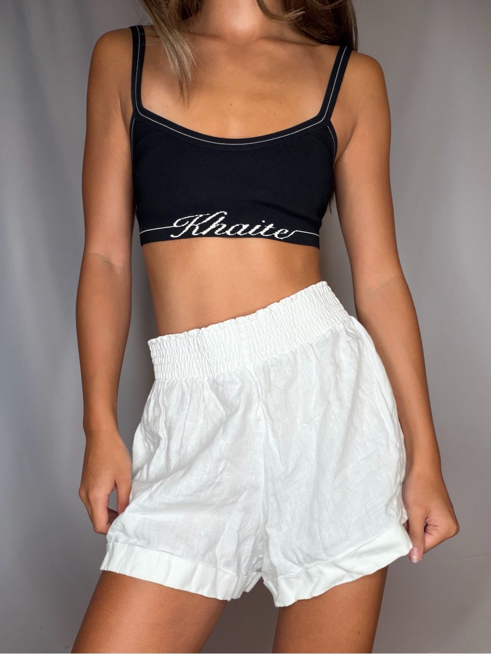Reformation Linen High Waist Shorts - White